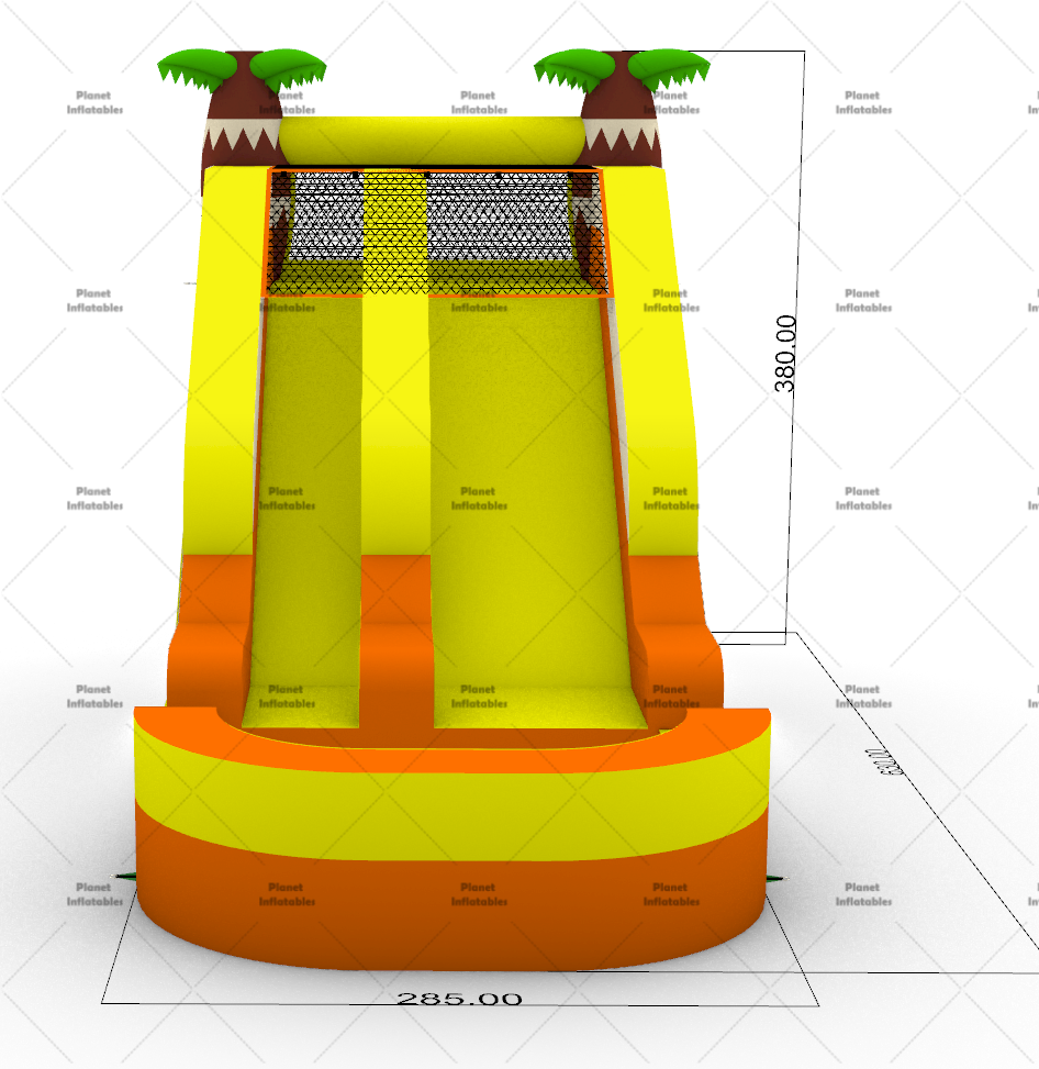 Backyard Fun Mini Inflatable Water Slide with Swimming Pool Palm Tree Slider Jumping Castle for Kids Party