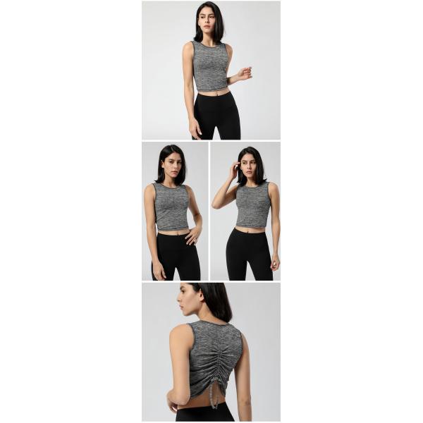 Women 210gsm Workout Vests For Women Tie Up Drawstring Sports T Shirt Top