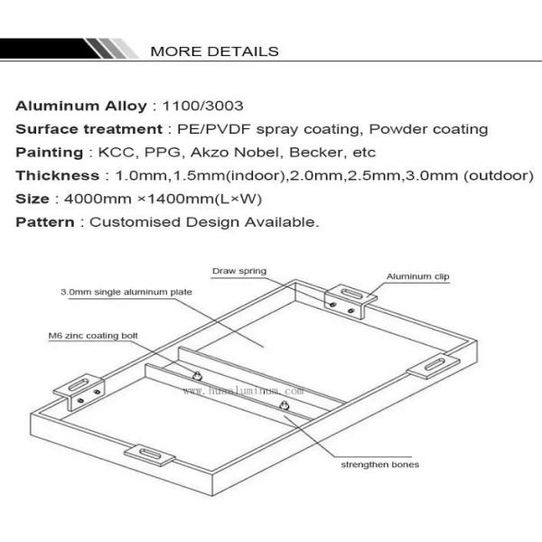 Antibacterial Aluminium Solid Panel , PE Coated Aluminium Cladding Sheet