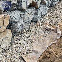 Doble trenzado tejido de acero alambre de metal jaula de roca pared de contención y geotextil para proyecto de construcción de canal