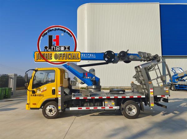 JIUHE 25m Truck Mounted Aerial Platforms With Telescopic Boom Truck Mounted Aerial Working Platform With Bucket