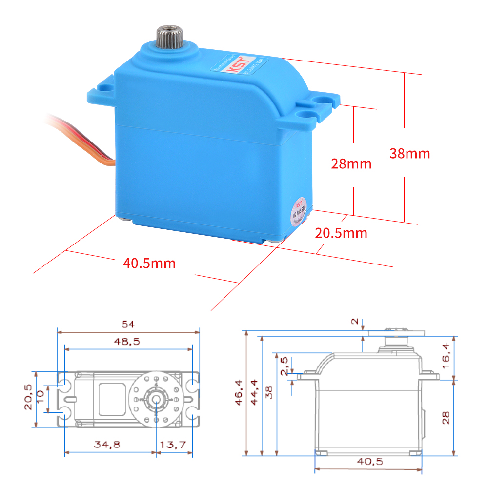 NEW KST BLS662 Waterproof V2.0 8.4V 25kg 0.11sec Servo Brushless Digital Waterproof Car Servo Motor Robot UAV Hobby Education