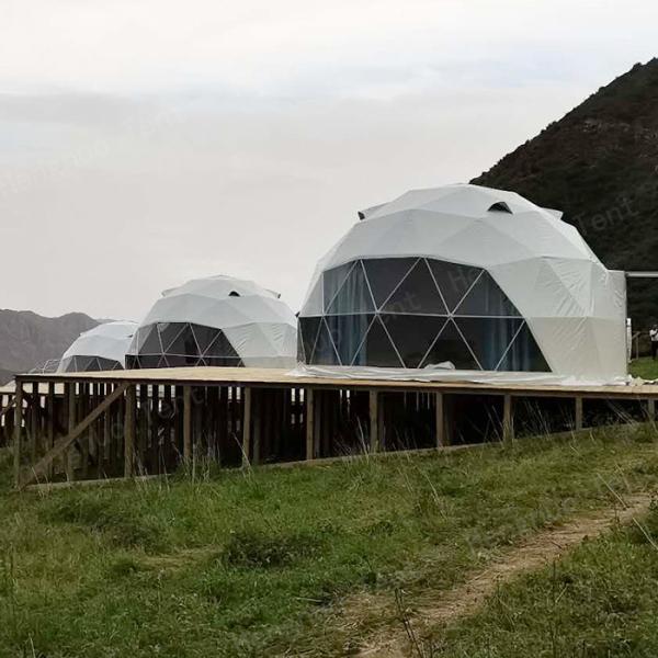 6m Geodesic Pop Up Dome Tent 2 To 6 People Capacity Glass Window