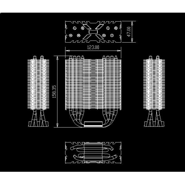 Metal de cobre de los disipadores de calor del tubo del latón cuatro que sella los disipadores de calor de cobre de la aleta de las piezas