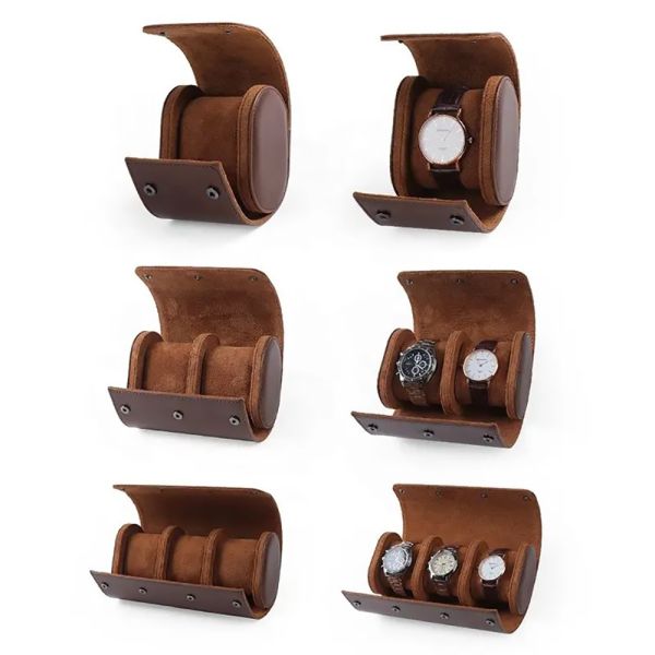 Travel Leather Caja Para Reloj Luxury Portable Watch Box Packaging Watch Roll Case