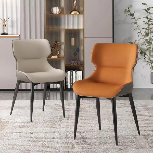 PU Leather Executive Metal Base Dining Chairs 500mm Length Comfortable