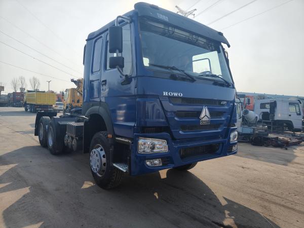 Used 420 Howo Tractor Trucks 6*4 Drive Mode 12 Wheels Trailer Head Euro 3 Use In Africa