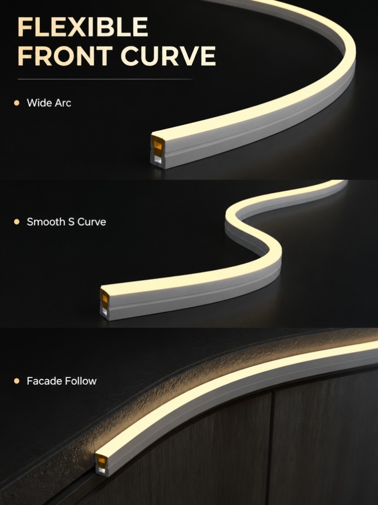 Front Emitting Silicone LED Strip Lights 12x12mm IP66 Rating 2700K 3000K 3500K 4000K 6500K