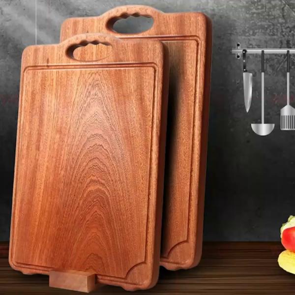 Двойник кухни разделочной доски портативной машинки 2.5cm толстый весь деревянный встал на сторону для мяса