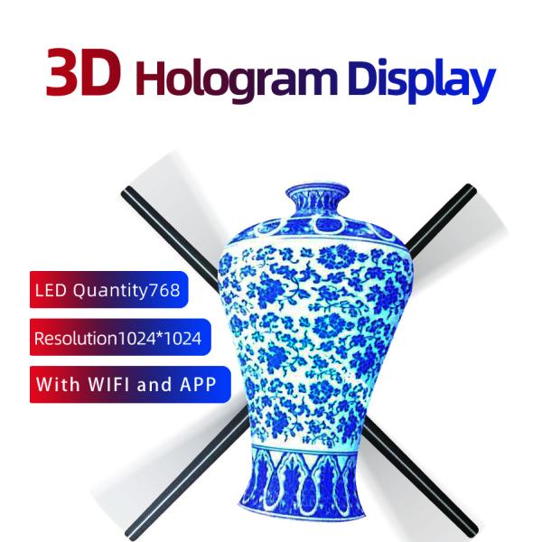 2200mah построило в вентиляторе Hologram батареи 3D Li вентилятор дисплея с лампой СИД 256pcs отбортовывает 30cm