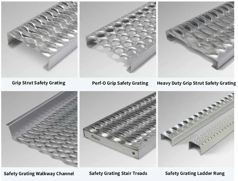 Heavy Duty Walkway Channel Grip Strut Perforated Metal Plank Grating