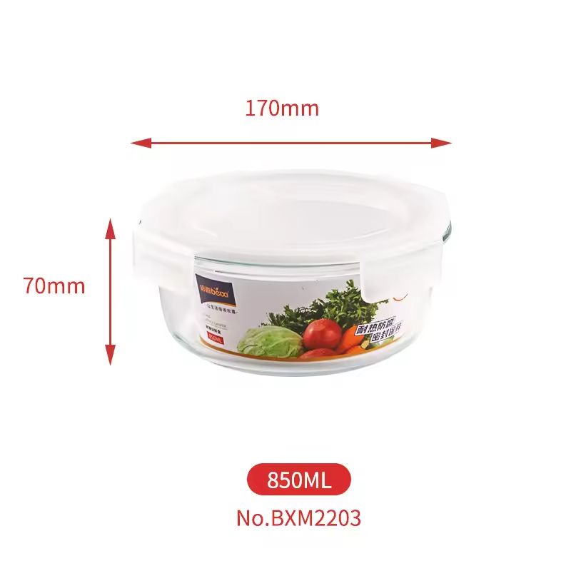Hot Selling Kitchen Use Food Storage Container Box Transparent Glass Organizers Portable Bento Box with Lids
