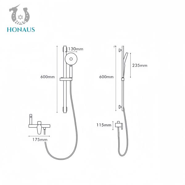 Luxury Modern Exposed Valve Showers Brass Body Electroplated Surface Three Outlets