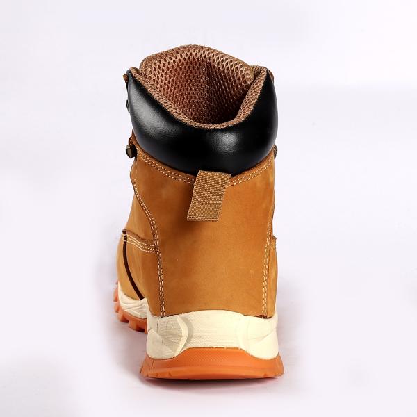 Anti Slip Nylon Fabric Gusset Genuine Leather Upper Shoes For Long Lasting Durability