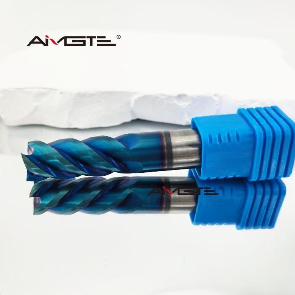 16mm 4枚刃 45° ヘリックス角 超硬エンドミルビット ブルーナノコーティング フラットエンドフライス鋼用 CNC工作機械ツール
