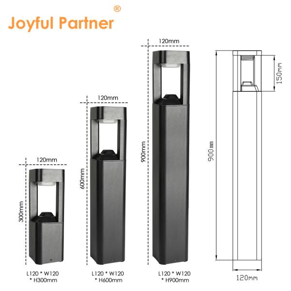 LED Lawn Lights Manufacturer Customized Outdoor Aluminum Material L120*W120*H300MM IP65 Waterproof Suitable for Garden Communities