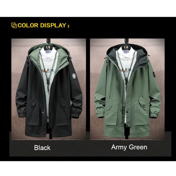 Autumn Parkas Windbreaker chaqueta de abrigo largo para hombres con tipo de procesamiento teñido