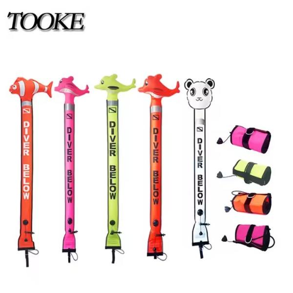 180cm Animal Cartoon Surface Maker Buoy Swimming Training Scuba Inflatable Signal Tube