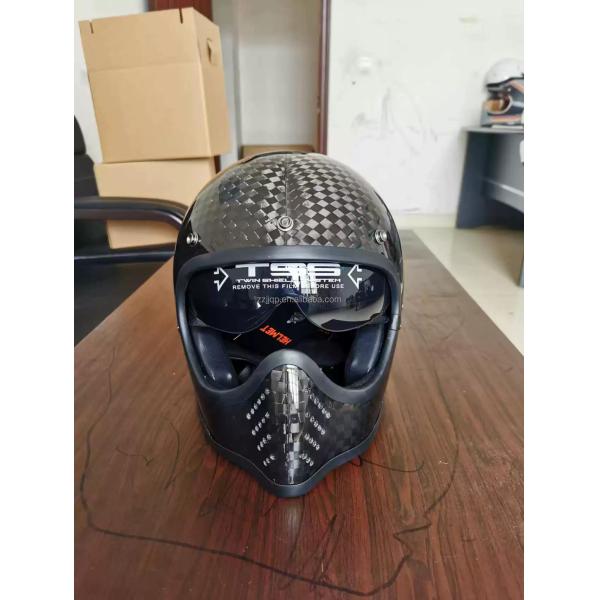 12k/3k Forged Pattern Carbon Fiber Motorcycle Helmet Road Style Customized Logo Printing