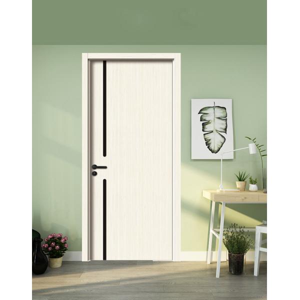 China China Factory High Quality Luxury Interior Wooden Teak Wood Door Designs Plywood Wooden Door PVC Plastic Interior Doors for House Room With Smart Lock with Smart Lock