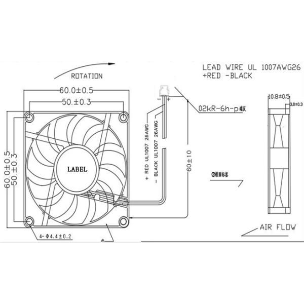 5V 12V 24V DC Axial Cooling Fan 60x60x10mm Low Noise Air Ventilation Fan