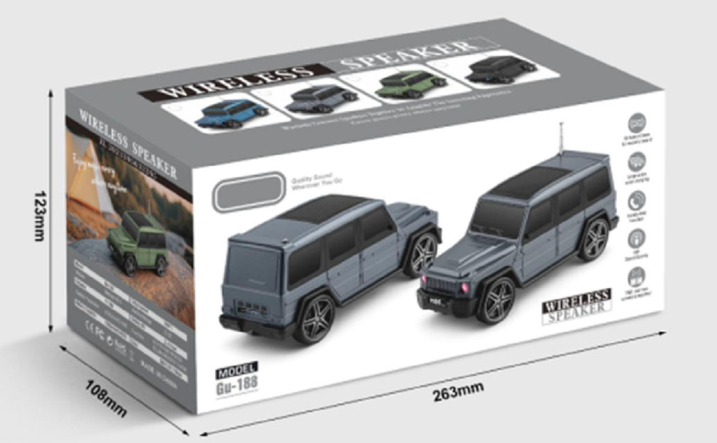 Car-Shaped Solar Bluetooth Speaker, JL 5.3, 10W, 1200mAh, ABS+Iron Mesh, 4 Colors
