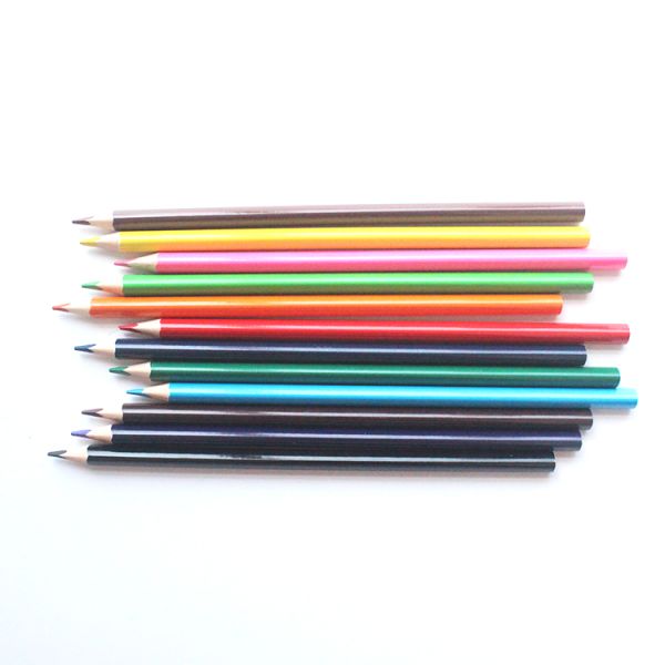 Hot sale factory price custom logo wooden round shape colour pencil set