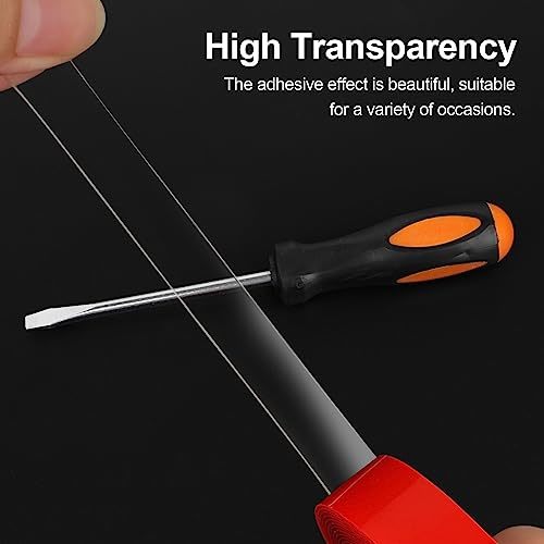 2 Pack Heavy Duty Double Sided Mounting Tape 3/4\ Width Total 20 FT Clear Adhesive Waterproof Removable for Carpet Home Office