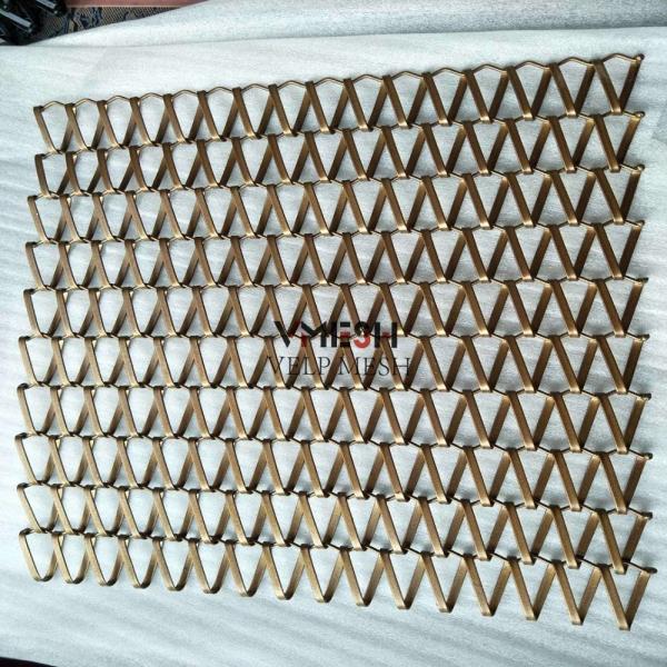 PVDF en acier inoxydable maillage tissé décoratif crimpé pour l'aménagement intérieur