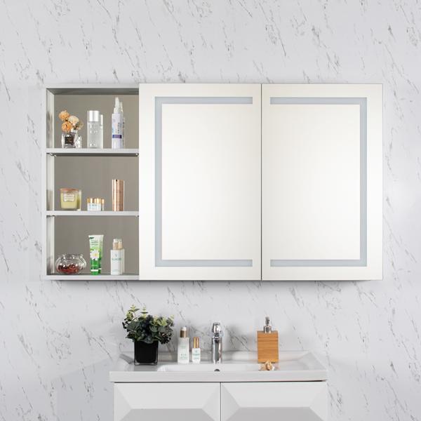 Стенный современный медицинский шкаф с светодиодными лампами с динамиком и освещенным зеркалом