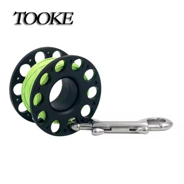Portable 15M Plastic Scuba Diving Reel With 90MM Stainless Steel Bolt Snap
