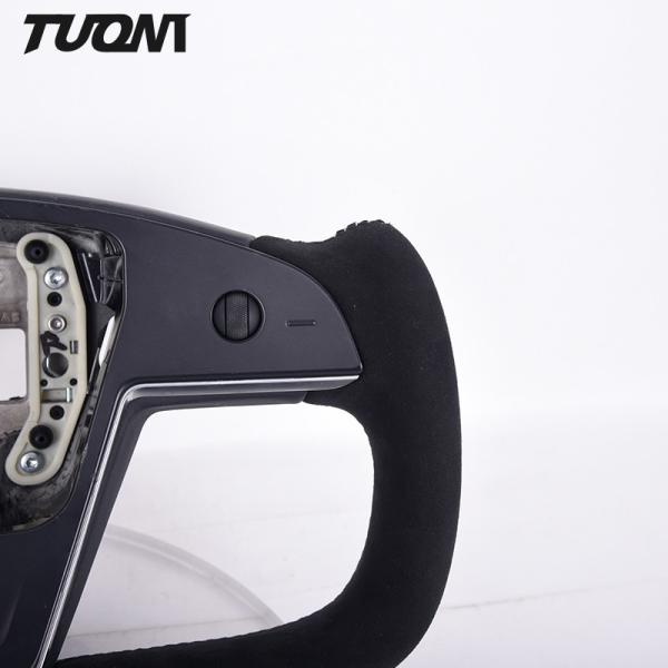 OEM Black Alcantara Tesla Carbon Fiber Steering Wheel Sports Style