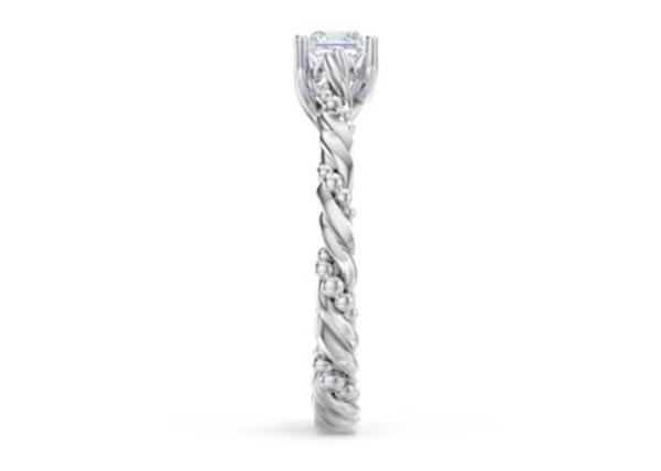 Princess Cut Real Diamond Jewellery Ring Twisted Rope Style 6×6mm Size OEM