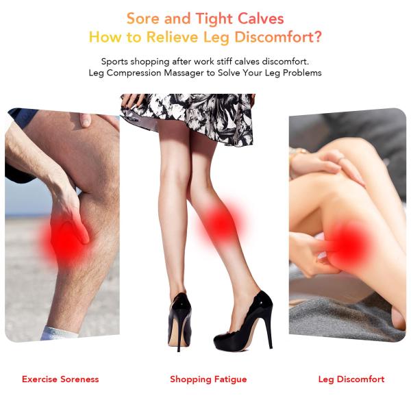 Массаж ног Тепло с сжатием Циркуляция Массаж ног Машины мышц молодняка облегчение боли воздух сжатие массаж ног