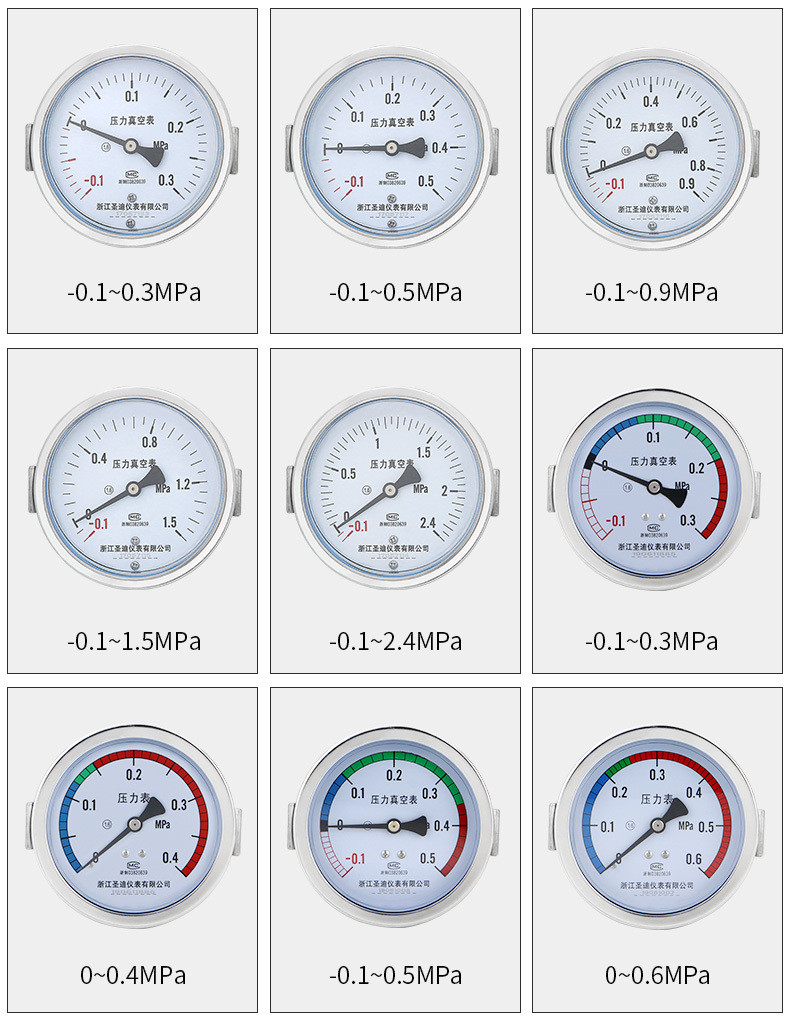 OEM Supported 6bar 100mm Back Connection Manometer for Water/Oil/Gas Pressure Gauges