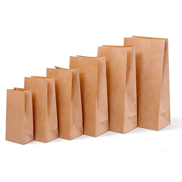 Food Grade SOS Paper Bags Customizable Bakery Packaging Bags Brown / White