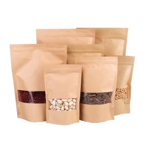 Bolsas de pé com fecho e janela para embalagens de alimentos