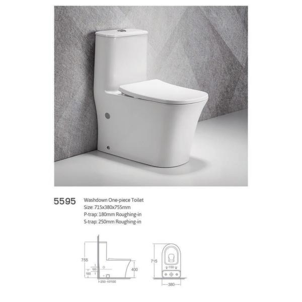White Bathroom Sanitary Ware One Piece Ceramic Water Closet Flush Closestool Toilet S Trap