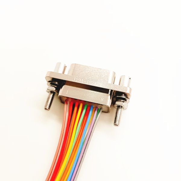 MIL-DTL-83513 Series Micro-D Connector J29A-15TJP with 15 Pins Threaded Locking and Precision Twisted Wire Elastic Pins