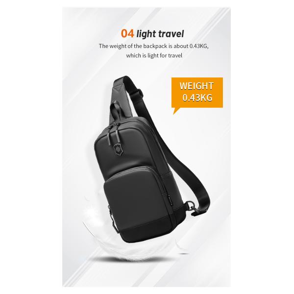 Waterproof Oxford Cloth Mens Shoulder Chest Sling Bag 19*10*34cm