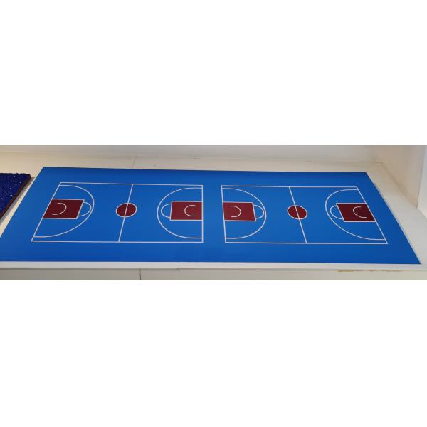 Harmless Odorless Silicon PU Flooring Anti Slip Sport Flooring Red