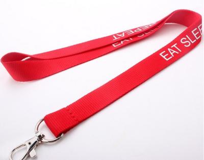 Red color Silk Screen Lanyards , ID card holder lanyard custom printing with BSCI
