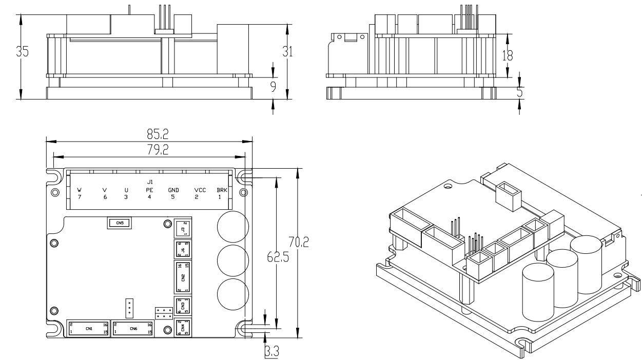 12V~48V Incremental Encoder And Absolute Encoder Servo Drive, Dual Closed-loop Controller RS485, CANopen Communication, Suitable For AGV Mobile Robots.