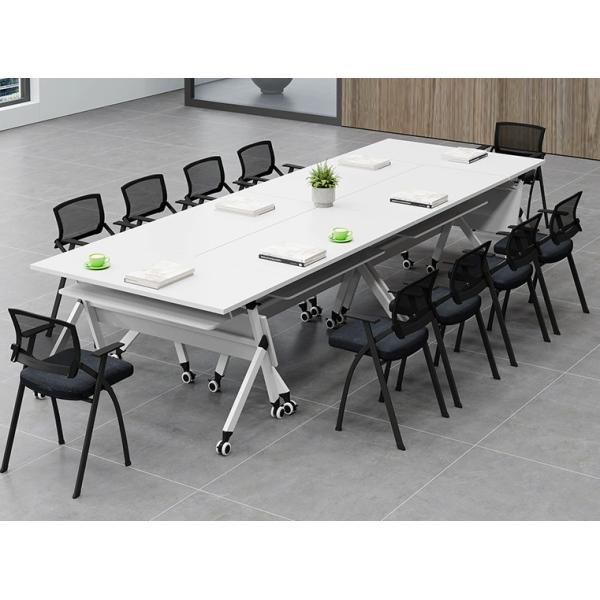 Office Furniture Specific Mobile Folding Conference Training Table with Wheels on Wheels