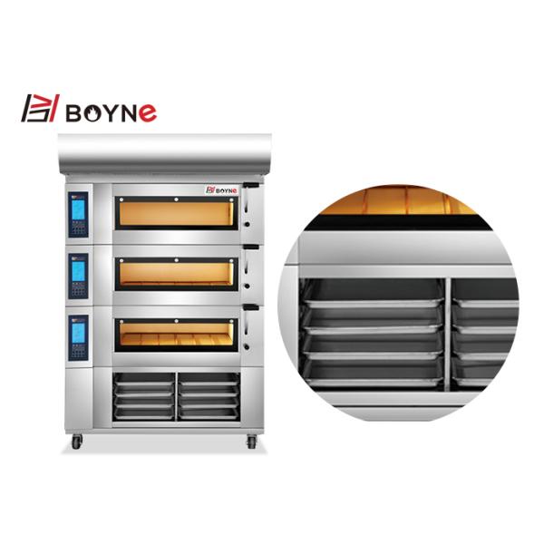 LCD Screen 9 Trays Bread Bakery Oven With Heat Reflective Glass Visual Door