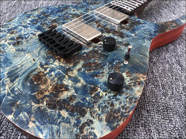 Custom Earts Electric Guitar with African Mahogany Body Black Hardware