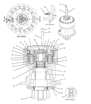 114-1401 крышка снабжения жилищем привода качания 1141401 КАТ для экскаватора 325Д 330Д 345Д