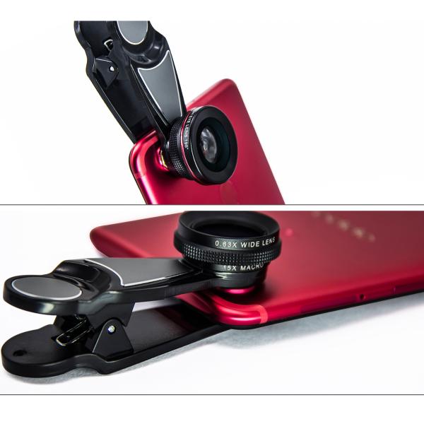 3 In 1 DSLR Camera Lens , Cell Phone Lens Macro Photo Camera Kit With Clip