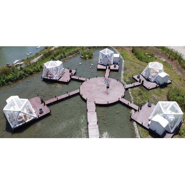 Starry Night Airtight Polygon Camping Tent Inflatable Bubble Hotel Dispense With Permanent Electricity Blower