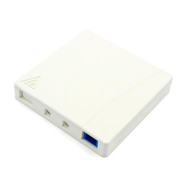 2 Ports Plastic White Fiber Optic Outlet